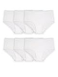 Fruit of the Loom girls Cotton Brief underwear, 6 Pack - White, 12 US