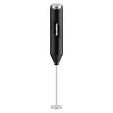 Bonsenkitchen Milk Frother for Coffee, Battery Operated, Black