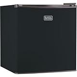 BLACK+DECKER 1.7 Cu. Ft. Compact Refrigerator, ENERGY STAR Certified, Single Door Mini Fridge with Chiller Compartment, Personal Fridge for Home or Dorm Room, R600a Refrigerant, BCRK17B, Black