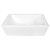 KINGSTON BRASS VTDE603122R 60-Inch Contemporary Alcove Acrylic Bathtub with Right Hand Drain and Overflow Holes, White