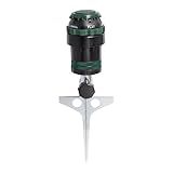 Orbit H2O-Six Gear-Drive Sprinkler on Metal T-Spike - Customizable Lawn Watering Coverage - Multi-Pattern Rotating Head with Adjustable Spray Range - Durable Outdoor Yard Irrigation Sprinkler - 58573