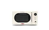 Nostalgia Retro Compact Countertop Microwave Oven - 0.7 Cu. Ft. - 700-Watts with LED Digital Display - Child Lock - Easy Clean Interior - Ivory