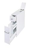 Spirich Slim Bathroom Storage Cabinet with Toilet Paper Holder, White