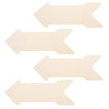 DECHOUS 4Pcs Wooden Arrow Signs: Blank Unfinished Wood Arrow Plaques for Crafts, Painting - Rustic Directional Sign Cutouts for DIY Craft Home Wall Decor, Farmhouse, Wedding, 15.7x6 Inch