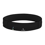 FlipBelt Zipper Running Belt, Waist Pack for Fitness and Running Fanny Pack for Women Men Phone Keys Money US Company - [Black] - [Medium]