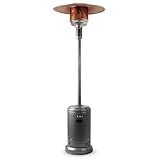 Amazon Basics 46,000 BTU Outdoor Propane Patio Heater with Wheels, Commercial & Residential, Slate Gray, with Water Tank, 32.1 x 32.1 x 91.3 inches (LxWxH)
