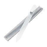 Bona Fide Beauty Czech Glass Nail Files for Natural Nails (Clear) - 1Pc Crystal Nail Filer, Nano Glass File with Case Handcrafted in the Czech Republic