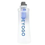 JEYOGO 1L Collapsible Water Filter Bottle, 0.1 Micron Hollow Fiber Water Filter Bag, BPA-Free Filtration Bladder for Hiking, Backpacking, Camping, Cycling & Emergency Survival(Arctic White, 1L)