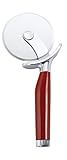 KitchenAid Classic Pizza Wheel with Sharp Blade For Cutting Through Crusts, Pies and More, Built In Finger Guard for Safety and Comfort Grip to Protect Fingers, Dishwasher Safe, 9-Inch, Red