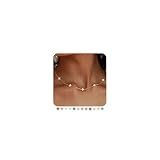 SOLEVAN Dainty Clover Birthstone Gold Necklaces for Women Non Tarnish