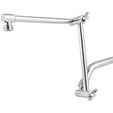 RLKDKJ Shower Head Extension Arm, 16 Inch Solid Brass Adjustable Extender with Lock Joint, Height & Angle Adjustable Shower Arm for Rainfall or Fixed Shower Head, G1/2 Connector (Chrome)