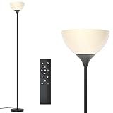 PESRAE Floor Lamp, Remote Control with Stepless Color Temperatures and Brightness, Torchiere lamp for Bedroom, Living Room, Bulb Included (Matte Black)