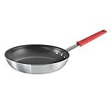 Tramontina Professional 10-Inch Non Stick Frying Pan, Heavy-Gauge Aluminum Skillet with Reinforced Nonstick Coating, Red Handle, Dishwasher and Oven Safe