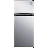 Avanti RA45B3S Apartment Refrigerator Freestanding Reversible Dual Doors Compact Design Fridge with Top Freezer, Adjustable Shelves, Full Range Temperature Control, with Crisper, 4.5-Cu.Ft, Metallic