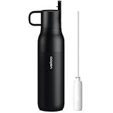 VSITOO 25oz Insulated Stainless Steel Filtered Water Bottle for Travel and Everyday Use，5-Stage 0.01μm Ultra-strong Filtration，Reusable，Improves Taste，for Hiking, Cycling, Gym & Outdoor Use，Black