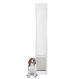 PetSafe Sliding Glass Pet Door - No-Cut DIY Install Doggy Door for Renters - Aluminum Frame - Adjustable Height 75 7/8" to 80 11/16" - Ideal for Large Dogs Up to 100 lb - White