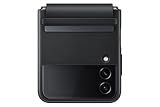 SAMSUNG Galaxy Z Flip4 Flap Leather Cover, Protective, Premium, Luxury Phone Case with Slim Style Design, US Version, Black