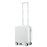 Hanke 16 Inch Underseat Carry On Luggage, Airline-Approved Hard Shell Small Suitcase with Spinner Wheels, Lightweight Tsa Lock Travel Luggage for Short Trips(Smoke White)