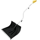 YEITSNOW Snow Shovel for Driveway Ergonomic Design 17” Reinforced Heavy Duty Snow Removal Easy Assembled Tool in Winter Snowy Day for Garage Car Parking Port Workshop Barn