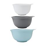 KitchenAid Universal Nesting Plastic Mixing Bowls, Set of 3, 2.5 quart, 3.5 quart, 4.5 quart, Mulitcolored