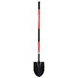 VNIMTI Heavy Duty Gardening Shovel, 56 Inch Round Blade with Fiberglass Handle (Red)
