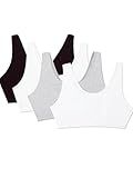 Fruit of the Loom Women's Built Up Tank Style Sports Bra Value Pack, Black/White/White/Heather Grey 4-Pack, 42