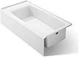KOHLER K-26109-RA-0 Entity 60-Inch x 30-Inch Alcove Bath with Integral apron, integral flange and right hand drain, White