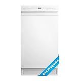 Midea 18 Inch Built-in Dishwasher, Slim Space-Saving Design with Stainless Steel Tub, 8 Place Settings & 6 Washing Programs, Energy Star Certified Dishwasher with Heated Dry & High-Temp Wash, White