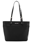 Michael Kors Winston Medium Top-Zip Pocket Tote Bag, Gold-Tone Hardware/Black
