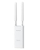 BrosTrend AC1200 Outdoor Access Point Long Range, IP65 Weatherproof Gigabit WiFi Access Point, Dual Band 5GHz + 2.4G, PoE Powered, with Passive PoE Injector, Universal Compatible, WAP for Yard Farm RV