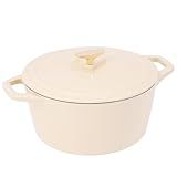 Flavehc Dutch Oven Pot with Lid Cast Iron Dutch Oven for Bread Baking 4.5QT Enameled Dutch Oven with Lid for Sourdough,CheeseColor