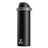 24 oz Insulated Water Bottle for Sports: Meoky Stainless Steel Water Bottle with 2-in-1 Straw and Spout Lid - Leak Proof, Cold for 24 Hours, Fits in Car Cup Holder, BPA-Free for Travel Gym, Night