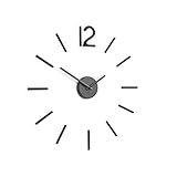 Umbra Blink Modern DIY 3D Wall Clock, Easy to Paste Wall Sticker Numbers, Frameless Large Decorative Wall Clock, Simple Indicators, Minimalist, Black