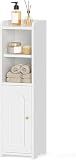 Hzuaneri Bathroom Storage Cabinet, Small Corner Floor Cabinet with Doors and Adjustable Shelf, Narrow Toilet Paper Cabinets, Bathroom Organizer for Small Spaces, White BC19703X
