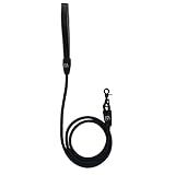 ShawnCo Basecamp Rope Dog Leash- Premium, Durable Pet Leash with Soft Neoprene Padded, Reflective Handle for Small, Medium and Large Dogs (Midnight, 5 Feet)