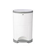 Diaper Dekor EKO Classic Diaper Pail, White | ONLY Eco-Friendly Diaper Pail Made with 70% Recycled Materials | Hands-Free: Step–Drop–Done | Cost-Effective Refill System