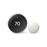 Google Nest Learning Thermostat (4th Gen, 2024) with Nest Temperature Sensor - Energy Saving Smart Thermostat - Works with Alexa, Apple HomeKit and Google Home App - Polished Silver