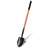 Small Shovel 43.3Inch Durable Metal Shovel for Digging Small Spade Shovel Garden Shovel for Gardening Digging Camping Farming and Outdoors, Orange
