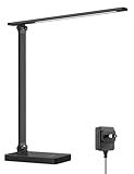 Lepro LED Desk Lamp for Home Office, 9.5W 750LM Metal Touch Control Desk Light, 5 Color Modes 5 Brightness Level, Eye Caring Task Lamp For Reading, Sewing, Crafts, School Supplies, Puzzle Light, Black