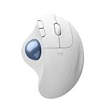 Logitech Ergo M575S Wireless Bluetooth Trackball Mouse- Off-White Blue Ball