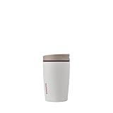 Owala SmoothSip Slider Insulated Stainless Steel Coffee Tumbler, Reusable Iced Coffee Cup, Hot Coffee Travel Mug, BPA Free 12 oz, Vanilla Bean
