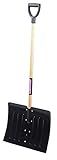 Westward Snow Shovel, 14-1/2 x 18 In, Steel, Wood Handle, D-Grip, 5 lb. 10 oz.
