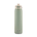 Ello Pop & Fill 22oz Stainless Steel Water Bottle with Quick Fill Technology, Double Walled and Vacuum Insulated Metal, Leak Proof Locking Lid, Sip and Chug, Reusable, BPA Free, Pistachio