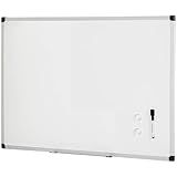 Amazon Basics Magnetic Dry Erase Whiteboard, 36"W x 24"H, Aluminum Frame, Silver/White, Easy to Install and Clean