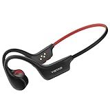 Yistao Bone Conduction Headphones, Open Ear Headphones Wireless Earphones, 32GB MP3, 8 Hours Playtime, Bluetooth 5.3, IP68 Waterproof Earphones for Running and Fitness Workout - Red