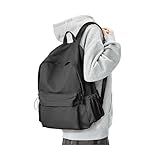 Black Backpack for Women Men, Waterproof High School Bookbag,Lightweight Casual Travel Daypack,Classic Basic College Backpack,Middle School Bag for Teen Girls Boys