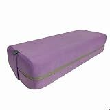 NGT new guide steps Yoga Bolster Pillow for Meditation and Support - Rectangular Yoga Cushion Foam Wedges Washable Suede Pillowcase for Men and Women with Carry Handles (Purple)