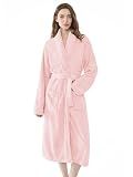 Soft Robe For Women，Warm Plush Bath Robes Female，Spa Towel After Shower Lightweight Long Bathrobe (US, Alpha, Small, Medium, Regular, Regular, Light Pink)
