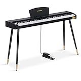 AODSK 88 Keys Digital Piano,Full-size semi weighted key,128 Tones & Rhythms, MIDI/USB Connectivity, Headphone Jack