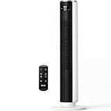 LEVOIT Tower Fan for Bedroom, 90° Oscillating Standing Fan with 28dB Quiet for Sleep, 25ft/s Velocity, 12H Timer, 5 Speeds 4 Modes, Remoter, Bladeless Room Fan for Home, Office, Indoor, 36 inch, White